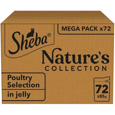 Sheba Natures Collection Cat Pouches Poultry Collection in Jelly 72x85g pack Sheba Natures Collection Cat Pouches Poultry Collection in Jelly 72x85g pack