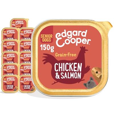 Edgard & Cooper Edgard Cooper Grain-Free Wet Dog Food for Senior Dogs, Chicken Salmon 11 x 150g, Natural Dogs Food in Cup with Fresh Meat Amino Acids, Gluten-Free, High Protein Edgard & Cooper Edgard Cooper Grain-Free Wet Dog Food for Senior Dogs, Chicken Salmon 11 x 150g, Natural Dogs Food in Cup with Fresh Meat Amino Acids, Gluten-Free, High Protein