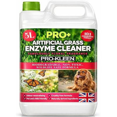 Pro-Kleen ProBio Artificial Grass Cleaner Probiotic Based Deodoriser Odour Eliminator 5L Non-Toxic Cruelty-free Pet Friendly. Fresh Cut Grass fragrance. Naturally derived Probiotic Cleaning (Floral) Pro-Kleen ProBio Artificial Grass Cleaner Probiotic Based Deodoriser Odour Eliminator 5L Non-Toxic Cruelty-free Pet Friendly. Fresh Cut Grass fragrance. Naturally derived Probiotic Cleaning (Floral)