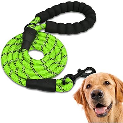 Edipets , Dog Lead, Durable Slip Rope with Soft Padded Handle, Highly Reflective Threads, for Small, Medium, Large Dogs, 47, 60 and 87 inches (87 Inches, Green) Edipets , Dog Lead, Durable Slip Rope with Soft Padded Handle, Highly Reflective Threads, for Small, Medium, Large Dogs, 47, 60 and 87 inches (87 Inches, Green)