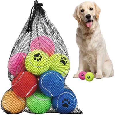 INSUM Dog Tennis Balls – Mixed Colours – 6.3 cm – Easy Grip – Pack of 12 – 6 Colours INSUM Dog Tennis Balls – Mixed Colours – 6.3 cm – Easy Grip – Pack of 12 – 6 Colours