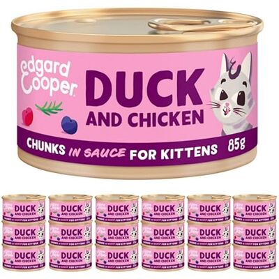 Edgard & Cooper Edgard Cooper Kitten Grain Free Wet Cat Food in Gravy (Duck&Chicken 18 x 85g), Natural Cat Food in Chunks for Sterilized or Active Cats, No Added Sugar Edgard & Cooper Edgard Cooper Kitten Grain Free Wet Cat Food in Gravy (Duck&Chicken 18 x 85g), Natural Cat Food in Chunks for Sterilized or Active Cats, No Added Sugar