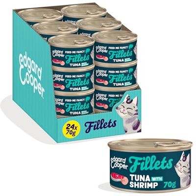 Edgard & Cooper Fillet for Sterilized or Active Kitten or Adult Cat Natural Grain-Free Wet Food 70g x 24 Tuna and Shrimp Edgard & Cooper Fillet for Sterilized or Active Kitten or Adult Cat Natural Grain-Free Wet Food 70g x 24 Tuna and Shrimp
