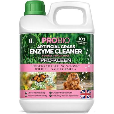 Pro-Kleen ProBio Artificial Grass Cleaner Probiotic Based Deodoriser Odour Eliminator 1L Non-Toxic Cruelty-free Child Pet Friendly Floral Fragrance Naturally derived Probiotic Cleaning Pro-Kleen ProBio Artificial Grass Cleaner Probiotic Based Deodoriser Odour Eliminator 1L Non-Toxic Cruelty-free Child Pet Friendly Floral Fragrance Naturally derived Probiotic Cleaning