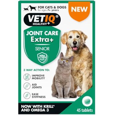 VETIQ Joint Care Extra+ Cat & Dog Mobility & Stiffness Relief Tablets x 45 VETIQ Joint Care Extra+ Cat & Dog Mobility & Stiffness Relief Tablets x 45