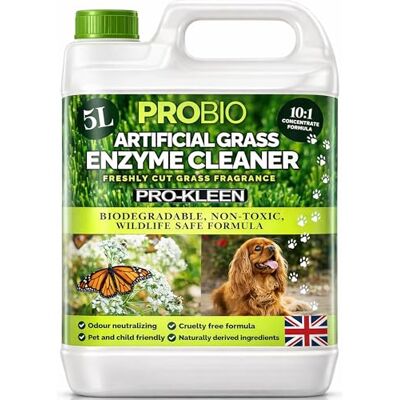 Pro-Kleen ProBio Artificial Grass Cleaner Probiotic Based Deodoriser Odour Eliminator 5L Non-Toxic Cruelty-free Pet Friendly. Fresh Cut Grass fragrance. Naturally derived Probiotic Cleaning Pro-Kleen ProBio Artificial Grass Cleaner Probiotic Based Deodoriser Odour Eliminator 5L Non-Toxic Cruelty-free Pet Friendly. Fresh Cut Grass fragrance. Naturally derived Probiotic Cleaning