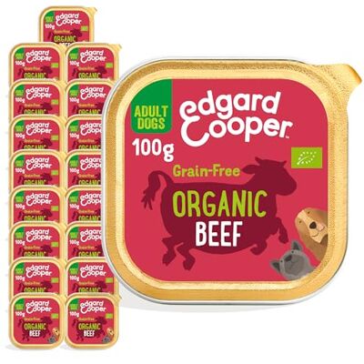 Edgard & Cooper Edgard Cooper Organic Grain-Free Wet Dog Food Trays, Organic Beef 17 x 100g, Natural Dogs Food in Cup for Adult Dogs, Fresh Meat, High Protein, Hypoallergenic, No Added Sugar Edgard & Cooper Edgard Cooper Organic Grain-Free Wet Dog Food Trays, Organic Beef 17 x 100g, Natural Dogs Food in Cup for Adult Dogs, Fresh Meat, High Protein, Hypoallergenic, No Added Sugar