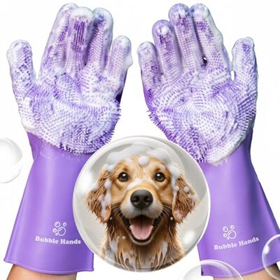 Bubble Hands Dog Shampoo Gloves for Bathing – Silicone Dog Washing Gloves with Bristles – Pet Hair Removal Glove for Dogs & Cats – Puppy Essentials – Dog Grooming Supplies & Accessories – Shampoo Brush for Pets Bubble Hands Dog Shampoo Gloves for Bathing – Silicone Dog Washing Gloves with Bristles – Pet Hair Removal Glove for Dogs & Cats – Puppy Essentials – Dog Grooming Supplies & Accessories – Shampoo Brush for Pets