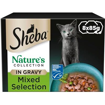 Sheba Nature’s Collection Cat Trays Mixed Selection in Gravy 85 g, 8 Count (Pack of 4) Sheba Nature’s Collection Cat Trays Mixed Selection in Gravy 85 g, 8 Count (Pack of 4)