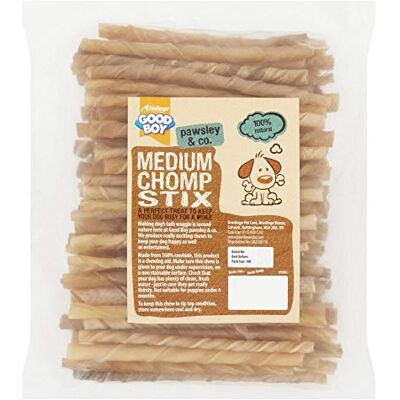 Good Boy Medium Rawhide Chomp Sticks Dog Chews Made From 100 Percent Natural Hide Pack of 100 Dog Treats Natural Good Boy Medium Rawhide Chomp Sticks Dog Chews Made From 100 Percent Natural Hide Pack of 100 Dog Treats Natural