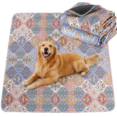 Gimars 2 Pack 91 x 121 cm Washable Puppy Pads, Reusable Puppy Training Pads for Dogs & Puppies, Super Absorbent Non-Slip Dog Mat with Waterproof Backing, Durable Boho Design Gimars 2 Pack 91 x 121 cm Washable Puppy Pads, Reusable Puppy Training Pads for Dogs & Puppies, Super Absorbent Non-Slip Dog Mat with Waterproof Backing, Durable Boho Design