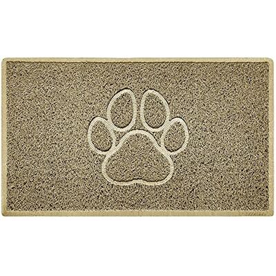 Nicoman PAW Shape Cat Litter Box Mat, Dog Food Feeding Tray Matt, Non-Slip, Easy Clean, Washable(75x44cm,Medium),BEIGE Nicoman PAW Shape Cat Litter Box Mat, Dog Food Feeding Tray Matt, Non-Slip, Easy Clean, Washable(75x44cm,Medium),BEIGE