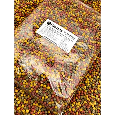 HERONS Koi Trio Pellets, 6mm Premium Koi Fish Food, For Japanese Koi and Other Pond Fish, Prebiotic Pellets With Spirulina, Omega 3 Amino Acids, Colour and Growth Enhancing 1Kg HERONS Koi Trio Pellets, 6mm Premium Koi Fish Food, For Japanese Koi and Other Pond Fish, Prebiotic Pellets With Spirulina, Omega 3 Amino Acids, Colour and Growth Enhancing 1Kg