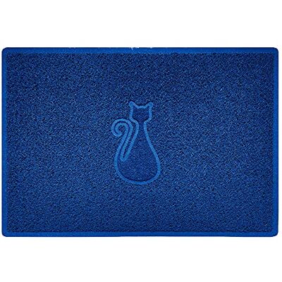Nicoman CAT Shape Cat Litter Box Mat, Dog Food Feeding Tray Matt, Non-Slip, Easy Clean, Washable(90x60cm,Large),BLUE Nicoman CAT Shape Cat Litter Box Mat, Dog Food Feeding Tray Matt, Non-Slip, Easy Clean, Washable(90x60cm,Large),BLUE
