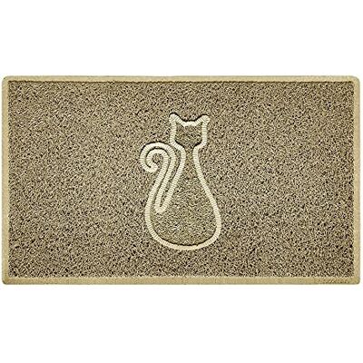 Nicoman CAT Shape Cat Litter Box Mat, Dog Food Feeding Tray Matt, Non-Slip, Easy Clean, Washable(75x44cm,Medium),BEIGE Nicoman CAT Shape Cat Litter Box Mat, Dog Food Feeding Tray Matt, Non-Slip, Easy Clean, Washable(75x44cm,Medium),BEIGE
