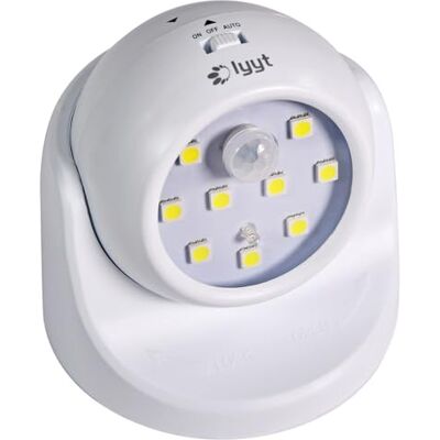 Lyyt Wireless LED Motion Sensor Light IP20 Battery Powered Indoor Wall Light for Shed Attic & Sheltered Outdoor Spot Ergonomic Design Easy Install White Lyyt Wireless LED Motion Sensor Light IP20 Battery Powered Indoor Wall Light for Shed Attic & Sheltered Outdoor Spot Ergonomic Design Easy Install White