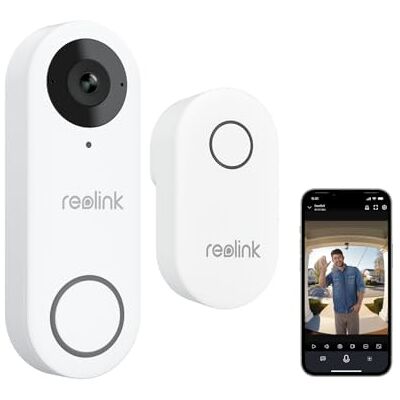 Reolink 2K Wi-Fi Doorbell Camera with Chime, 180° View, 2-Way Audio, Person/Package Detection, Waterproof, Smart Alerts, Hub Compatible, Wired Power Supply Reolink 2K Wi-Fi Doorbell Camera with Chime, 180° View, 2-Way Audio, Person/Package Detection, Waterproof, Smart Alerts, Hub Compatible, Wired Power Supply