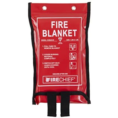 Firechief Kitemarked Fire Blanket 1.2m x 1.2m, Soft Case, Red Medium Emergency Fire Blanket For Home, Kitchen, Garage Kitemark Certified to BS EN 1869 SVB2/K40 Model Firechief Kitemarked Fire Blanket 1.2m x 1.2m, Soft Case, Red Medium Emergency Fire Blanket For Home, Kitchen, Garage Kitemark Certified to BS EN 1869 SVB2/K40 Model