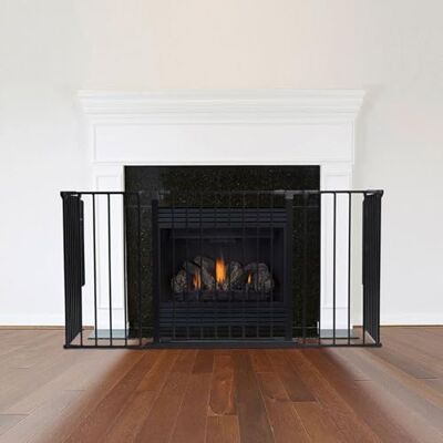 Safetots Multi Panel Fire Surround Black, 51cm Deep x 164cm Wide, 70cm Tall Sturdy multi-panel design, door panel, secure wall mounting, removable from wall mounts and easy installation. Safetots Multi Panel Fire Surround Black, 51cm Deep x 164cm Wide, 70cm Tall Sturdy multi-panel design, door panel, secure wall mounting, removable from wall mounts and easy installation.