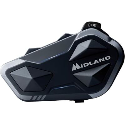 Midland Motorcycle Intercom BTR1 Single, Waterproof IPX6 Helmet Headset, 800m Range, 4-Person Conference, 23H Battery, Parallel Audio, GPS/Music Connectivity, ECE 22.06 Compliant, Universal Intercom Midland Motorcycle Intercom BTR1 Single, Waterproof IPX6 Helmet Headset, 800m Range, 4-Person Conference, 23H Battery, Parallel Audio, GPS/Music Connectivity, ECE 22.06 Compliant, Universal Intercom