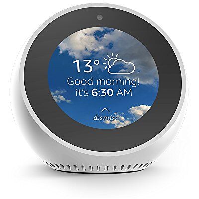 Amazon Echo Spot, Smart Alarm Clock with Alexa White Amazon Echo Spot, Smart Alarm Clock with Alexa White