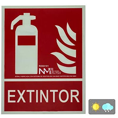 Normaluz RD00901 – Luminescent Sign Fire Extinguisher Aluminium 0.5 mm 21 x 30 cm with CTE, RIPCI and Suitable for New Legislation Normaluz RD00901 – Luminescent Sign Fire Extinguisher Aluminium 0.5 mm 21 x 30 cm with CTE, RIPCI and Suitable for New Legislation