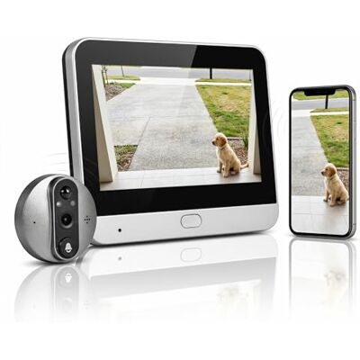 Technaxx WiFi Door Peephole Camera with 4.3” LCD Display, 3MP HD Video, Motion Detection, Two-Way Audio, App Control, 5000mAh Rechargeable Battery, Smart Video Door Viewer for Home Security TX-366 Technaxx WiFi Door Peephole Camera with 4.3” LCD Display, 3MP HD Video, Motion Detection, Two-Way Audio, App Control, 5000mAh Rechargeable Battery, Smart Video Door Viewer for Home Security TX-366