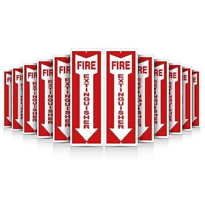 OLANZU Fire Extinguisher Signs with Arrow 12"x 4",0.04 Inch Aluminum,Pack of 5 Engineer Grade Metal,UV Protected Wall Signs for Indoors & Outdoors Fire Extinguisher Aluminum,P12 OLANZU Fire Extinguisher Signs with Arrow 12"x 4",0.04 Inch Aluminum,Pack of 5 Engineer Grade Metal,UV Protected Wall Signs for Indoors & Outdoors Fire Extinguisher Aluminum,P12