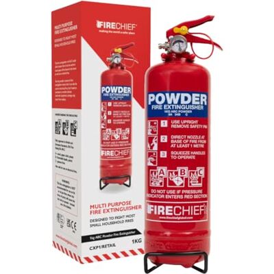 Firechief Core ABC Powder Fire Extinguisher 1kg Small Fire Extinguisher Quick and Easy to Use Multipurpose Use Kitemark Certified to BS EN 3 CXP1 Model Firechief Core ABC Powder Fire Extinguisher 1kg Small Fire Extinguisher Quick and Easy to Use Multipurpose Use Kitemark Certified to BS EN 3 CXP1 Model