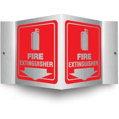 Accuform PSM327 Projection Sign 3D, Legend"FIRE Extinguisher (Arrow)", 6" x 5" Panel, 0.025" Thick Brushed Aluminum, Pre-Drilled Mounting Holes, Red on Brushed Aluminum Accuform PSM327 Projection Sign 3D, Legend"FIRE Extinguisher (Arrow)", 6" x 5" Panel, 0.025" Thick Brushed Aluminum, Pre-Drilled Mounting Holes, Red on Brushed Aluminum
