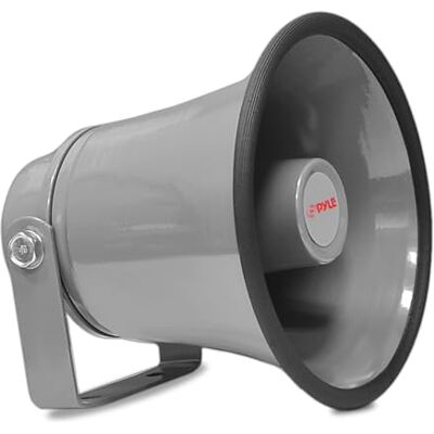 Pyle PA Speaker, Horn Speaker 20.5cm Weatherproof Outdoor/Indoor for Car, Vehicle or Home, 50W Wall Mount Loudspeaker for Announcements, Sirens, Security Alarms or Intercom Systems – Grey Pyle PA Speaker, Horn Speaker 20.5cm Weatherproof Outdoor/Indoor for Car, Vehicle or Home, 50W Wall Mount Loudspeaker for Announcements, Sirens, Security Alarms or Intercom Systems – Grey
