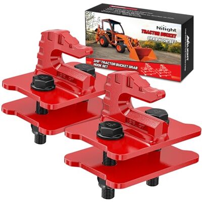 Nilight 2PCS Tractor Bucket Grab Hook 3/8'' Heavy Duty Drop Forged Steel Bolt On Grab Hook Zinc-Coated Cast Tow Hook Max 15000 LBS Red, 2 Years Warranty Nilight 2PCS Tractor Bucket Grab Hook 3/8'' Heavy Duty Drop Forged Steel Bolt On Grab Hook Zinc-Coated Cast Tow Hook Max 15000 LBS Red, 2 Years Warranty