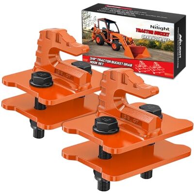 Nilight 2PCS Tractor Bucket Grab Hook 3/8'' Heavy Duty Drop Forged Steel Bolt On Grab Hook Zinc-Coated Cast Tow Hook Max 15000 LBS Orange, 2 Years Warranty Nilight 2PCS Tractor Bucket Grab Hook 3/8'' Heavy Duty Drop Forged Steel Bolt On Grab Hook Zinc-Coated Cast Tow Hook Max 15000 LBS Orange, 2 Years Warranty