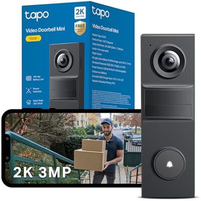 TP-Link Tapo TD20 2K Battery Video Doorbell No Monthly fee,160° Doorbell Camera Wireless,Ring Doorbell Wireless,2 Way Audio,Doorbell Calls,AI Detection,180 days battery life,IP54,APP Control,Alexa/Google Home TP-Link Tapo TD20 2K Battery Video Doorbell No Monthly fee,160° Doorbell Camera Wireless,Ring Doorbell Wireless,2 Way Audio,Doorbell Calls,AI Detection,180 days battery life,IP54,APP Control,Alexa/Google Home