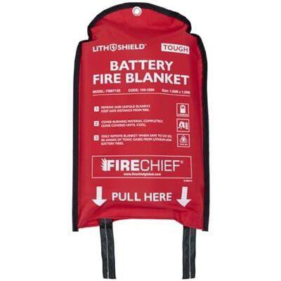 Firechief LithShield Tough Battery Fire Blanket 1.55 x 1.55m (FBBT155) DIN 91489 Approved Withstands Up to 1300°C Lightweight & Easy to Use Reduces Toxic Fumes 5-Year Warranty Firechief LithShield Tough Battery Fire Blanket 1.55 x 1.55m (FBBT155) DIN 91489 Approved Withstands Up to 1300°C Lightweight & Easy to Use Reduces Toxic Fumes 5-Year Warranty