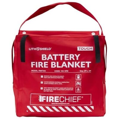 Firechief LithShield Tough Battery Fire Blanket 3 x 3m (FBBT303) DIN 91489 Approved Withstands Up to 1300°C Lightweight & Easy to Use Reduces Toxic Fumes 5-Year Warranty Firechief LithShield Tough Battery Fire Blanket 3 x 3m (FBBT303) DIN 91489 Approved Withstands Up to 1300°C Lightweight & Easy to Use Reduces Toxic Fumes 5-Year Warranty