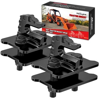 Nilight 2PCS Tractor Bucket Grab Hook 3/8'' Heavy Duty Drop Forged Steel Bolt On Grab Hook Zinc-Coated Cast Tow Hook Max 15000 LBS Black, 2 Years Warranty Nilight 2PCS Tractor Bucket Grab Hook 3/8'' Heavy Duty Drop Forged Steel Bolt On Grab Hook Zinc-Coated Cast Tow Hook Max 15000 LBS Black, 2 Years Warranty