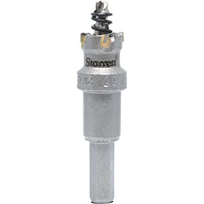 Starrett Tungsten Carbide Tipped Hole Saw SM17 Sheet Metal Cutter With Arbor & Pilot Drill Bit For Drilling Stainless Steel Aluminum Alloy 17MM Starrett Tungsten Carbide Tipped Hole Saw SM17 Sheet Metal Cutter With Arbor & Pilot Drill Bit For Drilling Stainless Steel Aluminum Alloy 17MM