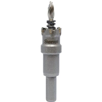 Starrett Tungsten Carbide Tipped Hole Saw SM19 Sheet Metal Cutter With Arbor & Pilot Drill Bit For Drilling Stainless Steel Aluminum Alloy 19 mm Starrett Tungsten Carbide Tipped Hole Saw SM19 Sheet Metal Cutter With Arbor & Pilot Drill Bit For Drilling Stainless Steel Aluminum Alloy 19 mm