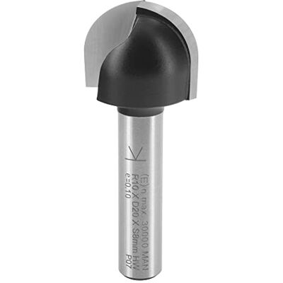 ENT 12296 Cove Cutter, Shank (S) 8 mm, Radius (R) 10 mm, Diameter (D) 20 mm, NL 16 mm, SL 32 mm, Carbide Tungsten, Woodworking, Router ENT 12296 Cove Cutter, Shank (S) 8 mm, Radius (R) 10 mm, Diameter (D) 20 mm, NL 16 mm, SL 32 mm, Carbide Tungsten, Woodworking, Router
