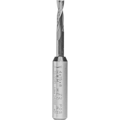 ENT 10022 Solid Carbide Spiral Bits SC, Shank (S) 8 mm, Diameter (D) 4 mm, NL 15 mm, GL 60 mm ENT 10022 Solid Carbide Spiral Bits SC, Shank (S) 8 mm, Diameter (D) 4 mm, NL 15 mm, GL 60 mm