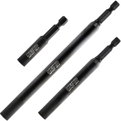 Neiko 11403A Magnetic Bit Holder Set 3 Pieces 2-3/8, 4, and 6 Premium Cr-V Steel 1/4" Hex Shank Design Neiko 11403A Magnetic Bit Holder Set 3 Pieces 2-3/8, 4, and 6 Premium Cr-V Steel 1/4" Hex Shank Design