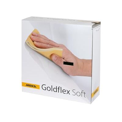Mirka 2912707051 Goldflex Soft Sanding Sheet 115 x 125mm Grip P500 Grit Grain: Aluminium Oxide Bonding: Resin Over Resin Backing: A-latex paper, PE foam Gold Pack contains 200 pieces Mirka 2912707051 Goldflex Soft Sanding Sheet 115 x 125mm Grip P500 Grit Grain: Aluminium Oxide Bonding: Resin Over Resin Backing: A-latex paper, PE foam Gold Pack contains 200 pieces