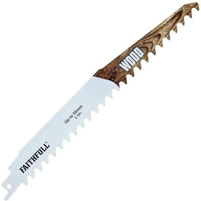 Faithfull Wood Cutting Carbide Sabre Saw Blade – 3 TPI Straight-Cut Blade, Compatible with Common S-Shank Reciprocating Saws for Softwood & Hardwood – 228mm (9 in) Faithfull Wood Cutting Carbide Sabre Saw Blade – 3 TPI Straight-Cut Blade, Compatible with Common S-Shank Reciprocating Saws for Softwood & Hardwood – 228mm (9 in)