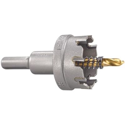 Starrett Tungsten Carbide Tipped Hole Saw SM39 Sheet Metal Cutter With Arbor & Pilot Drill Bit For Drilling Stainless Steel Aluminum Alloy 39 mm Starrett Tungsten Carbide Tipped Hole Saw SM39 Sheet Metal Cutter With Arbor & Pilot Drill Bit For Drilling Stainless Steel Aluminum Alloy 39 mm