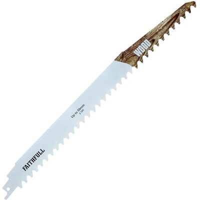Faithfull Wood Cutting Carbide Sabre Saw Blade – 3 TPI Long Straight-Cut Blade, Compatible with Common S-Shank Reciprocating Saws for Softwood & Hardwood – 304mm (12 in) Faithfull Wood Cutting Carbide Sabre Saw Blade – 3 TPI Long Straight-Cut Blade, Compatible with Common S-Shank Reciprocating Saws for Softwood & Hardwood – 304mm (12 in)