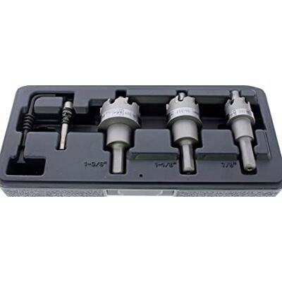 Ideal Industries IDEAL Electrical 36-311 TKO™ 4 Pcs Hole Cutter Kit – Carbide Hole Cutter Set, Smooth Start Pilot Bit, Carry Case Ideal Industries IDEAL Electrical 36-311 TKO™ 4 Pcs Hole Cutter Kit – Carbide Hole Cutter Set, Smooth Start Pilot Bit, Carry Case