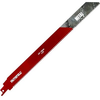 Faithfull Metal Cutting Carbide Sabre Saw Blade – 8 TPI Long Straight-Cut Blade, Compatible with Common S-Shank Reciprocating Saws for Cast Iron, Stainless Steel & High-Strength Alloys – 304mm (12 in) Faithfull Metal Cutting Carbide Sabre Saw Blade – 8 TPI Long Straight-Cut Blade, Compatible with Common S-Shank Reciprocating Saws for Cast Iron, Stainless Steel & High-Strength Alloys – 304mm (12 in)
