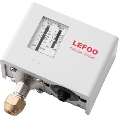 LEFOO LF5506 Electronic Adjustable Single HVAC Pressure Controller Steam Boiler Pressure Switch Refrigeration Water Pump Pressure Switch Air Compressor -7PSI~87PSI LEFOO LF5506 Electronic Adjustable Single HVAC Pressure Controller Steam Boiler Pressure Switch Refrigeration Water Pump Pressure Switch Air Compressor -7PSI~87PSI
