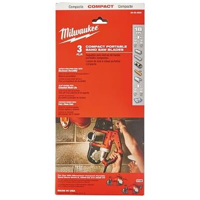 Milwaukee Elec Tool M12 Portable Band Saw Blade, Pack of 3 (48-39-0572) Milwaukee Elec Tool M12 Portable Band Saw Blade, Pack of 3 (48-39-0572)